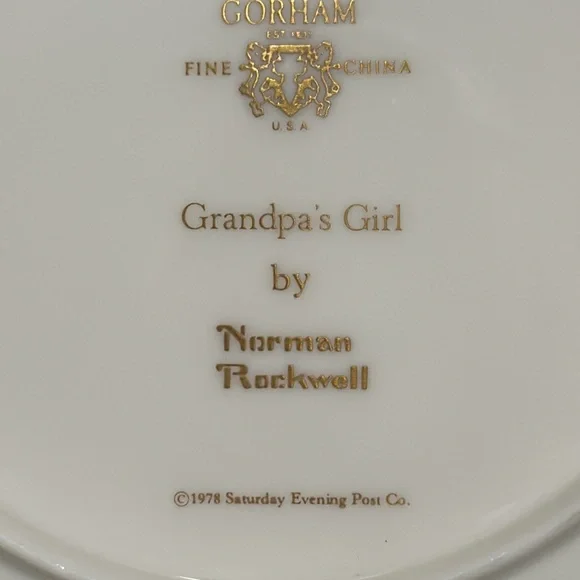 NORMAN ROCKWELL Limited Edition Danbury Mint Collectible Plate “Grandpa’s Girl” - Picture 4 of 8